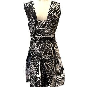 Milly Black and White Graphic Mini Dress.